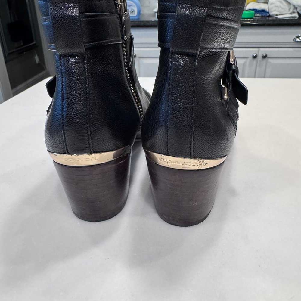 Coach Pauline Ankle Boots Size 7B black Leather Z… - image 4