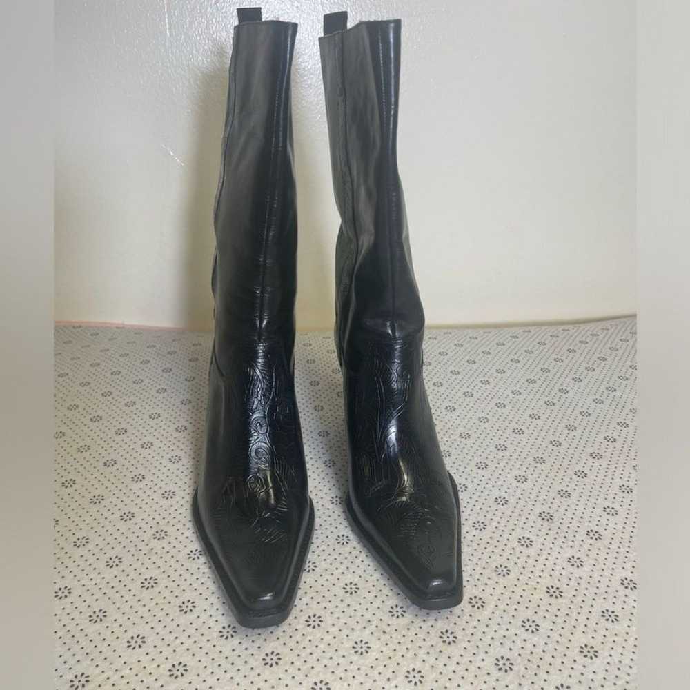 Antonio Melani black  Leather Boots 10M - image 1