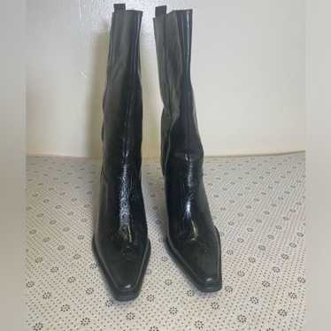 Antonio Melani black  Leather Boots 10M - image 1