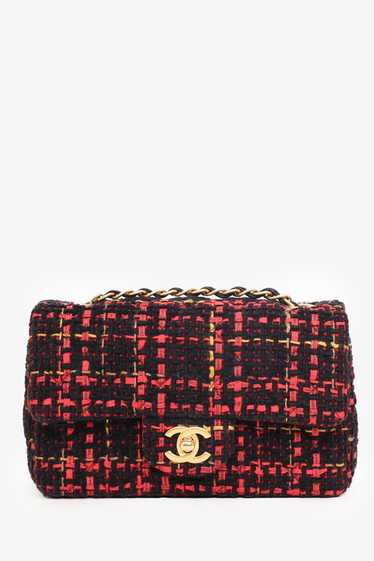 Pre-Loved Chanel™ 2022 Red Tweed Mini Rectangle Fl