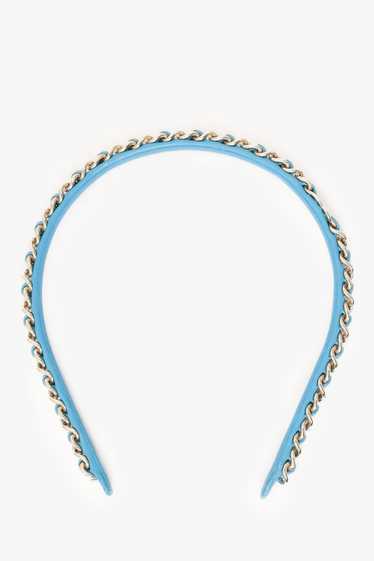 Pre-Loved Chanel™ 22S Blue Leather/Gold CC Chain-L