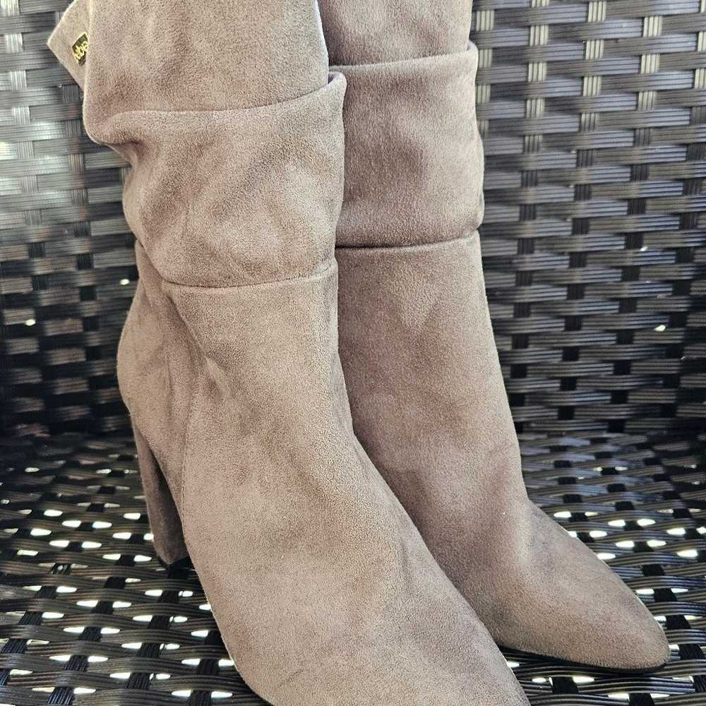 bebe Savita Slouch Booties Gray Suede Size 7.5 - image 2