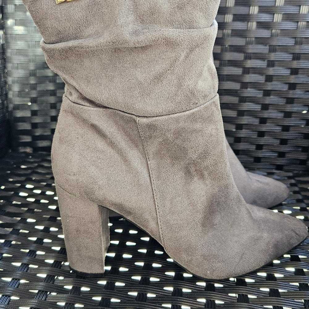 bebe Savita Slouch Booties Gray Suede Size 7.5 - image 3