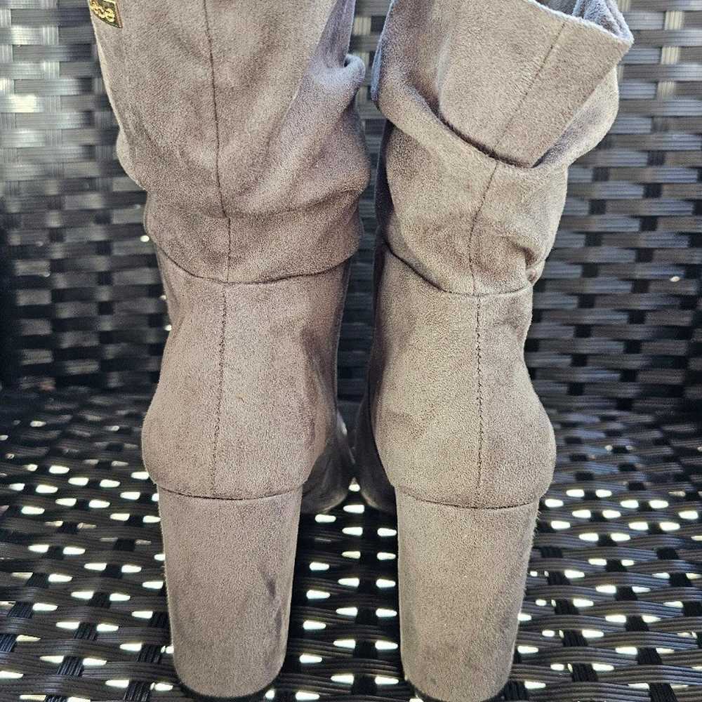 bebe Savita Slouch Booties Gray Suede Size 7.5 - image 5