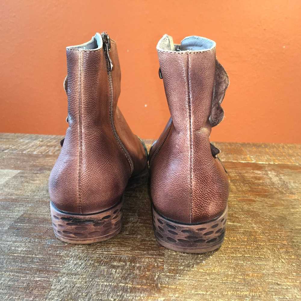 NWOT Socofy Distressed Rose Leather Ankle Boot Br… - image 5