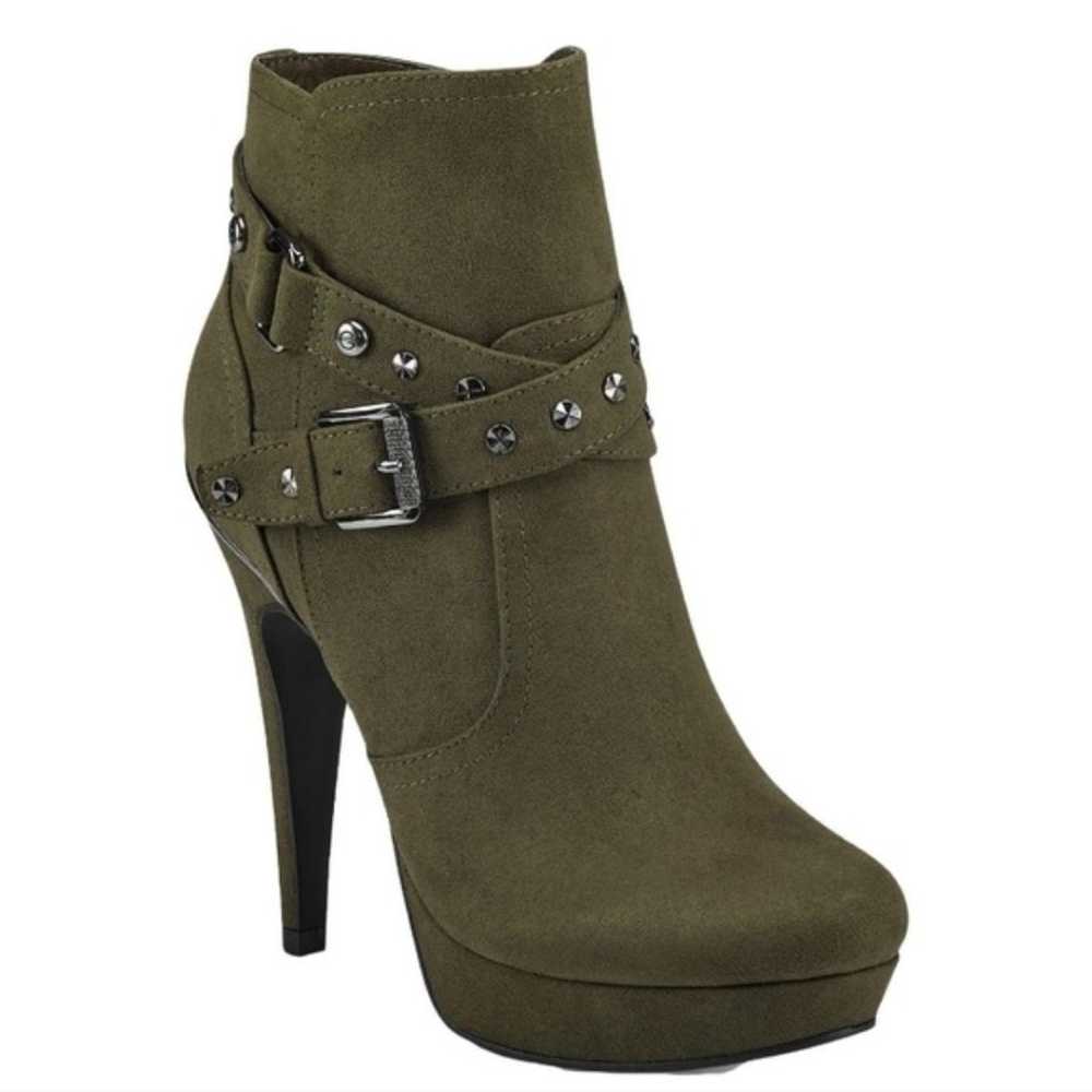 GBG GUESS Green stiletto platform boots Deeka Siz… - image 1