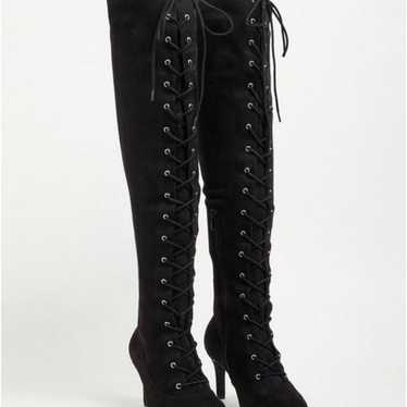 Torrid faux suede lace up boots