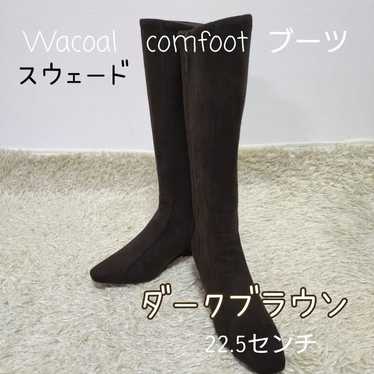 Wacoal Comfoot Boots Dark Brown Suede 22.5 cm - image 1