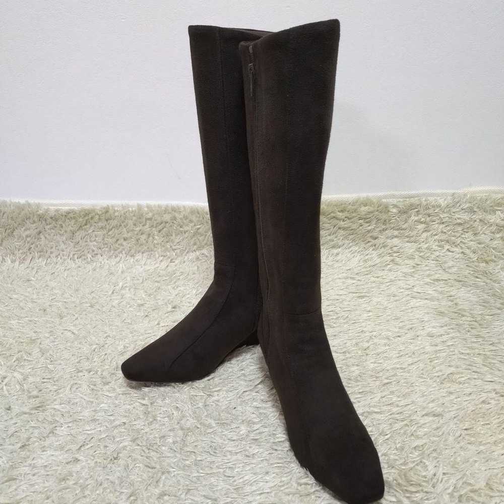 Wacoal Comfoot Boots Dark Brown Suede 22.5 cm - image 2