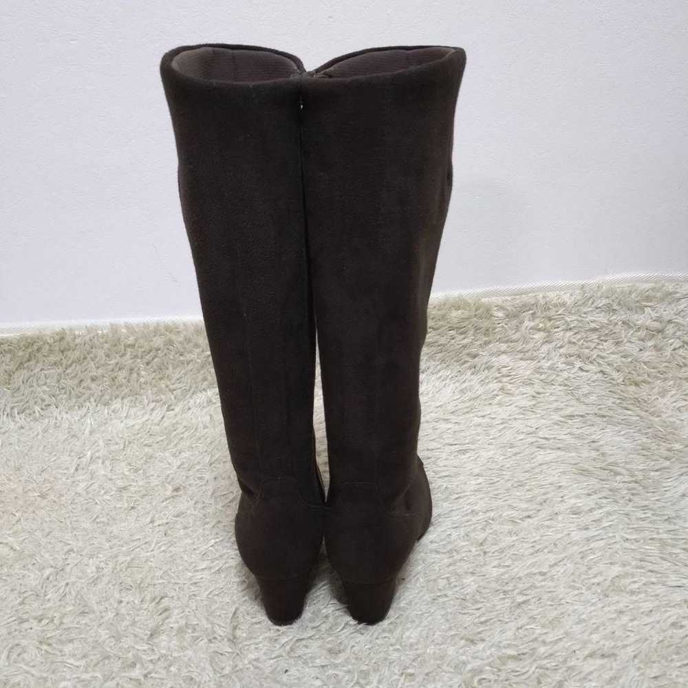 Wacoal Comfoot Boots Dark Brown Suede 22.5 cm - image 4