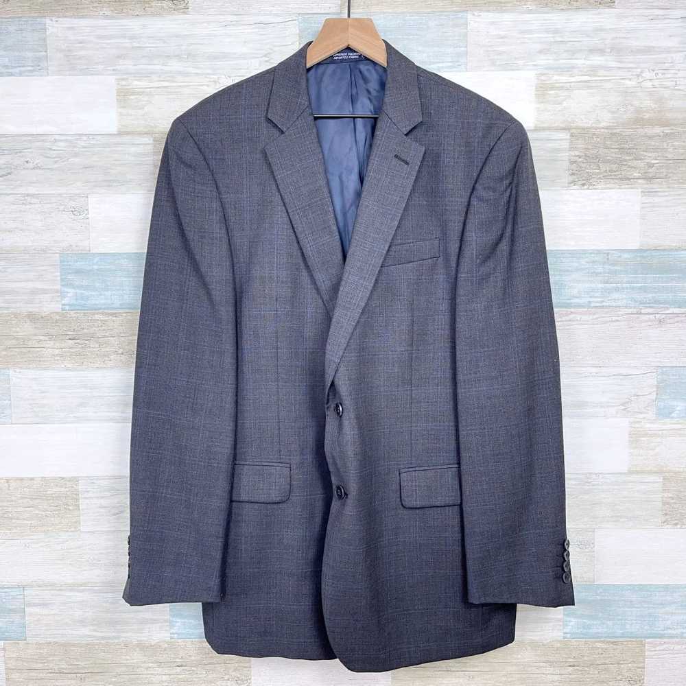 Nautica Nautica Wool Windowpane Suit Gray Two But… - image 2