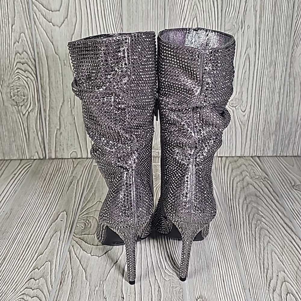 Thalia Sodi Raquell Booties Pewter Bling Heeled B… - image 5