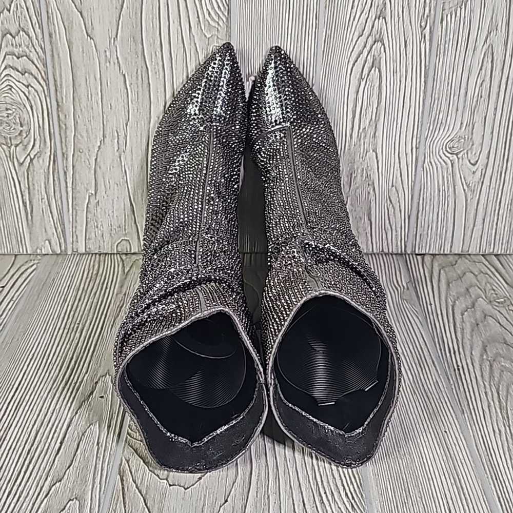 Thalia Sodi Raquell Booties Pewter Bling Heeled B… - image 6