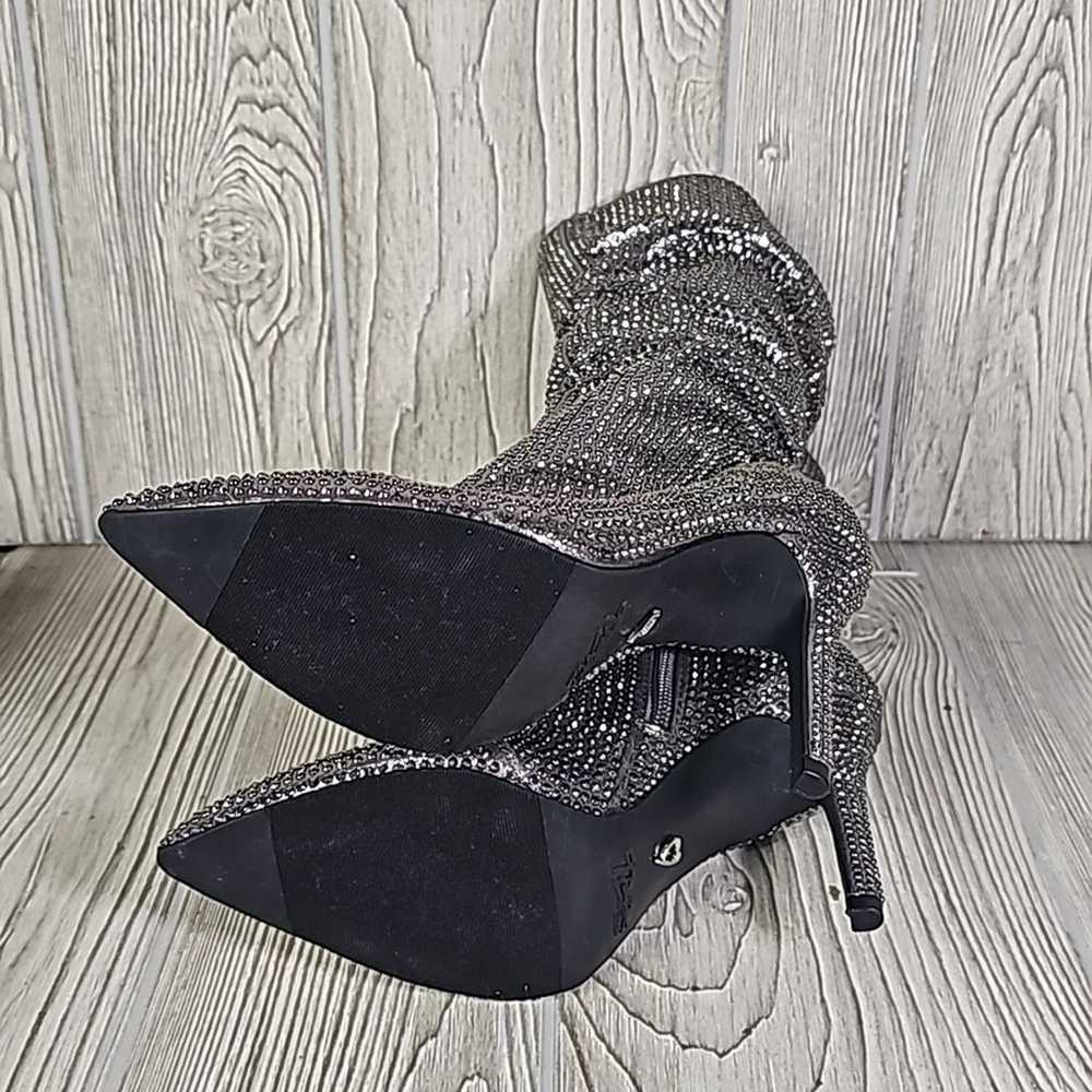 Thalia Sodi Raquell Booties Pewter Bling Heeled B… - image 7