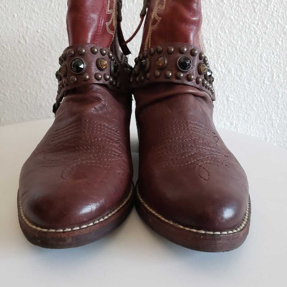 SAM EDELMAN Western Boots Cherry Leather Jeweled … - image 10