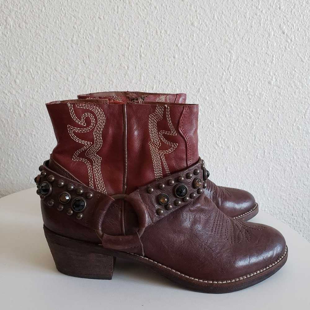 SAM EDELMAN Western Boots Cherry Leather Jeweled … - image 11