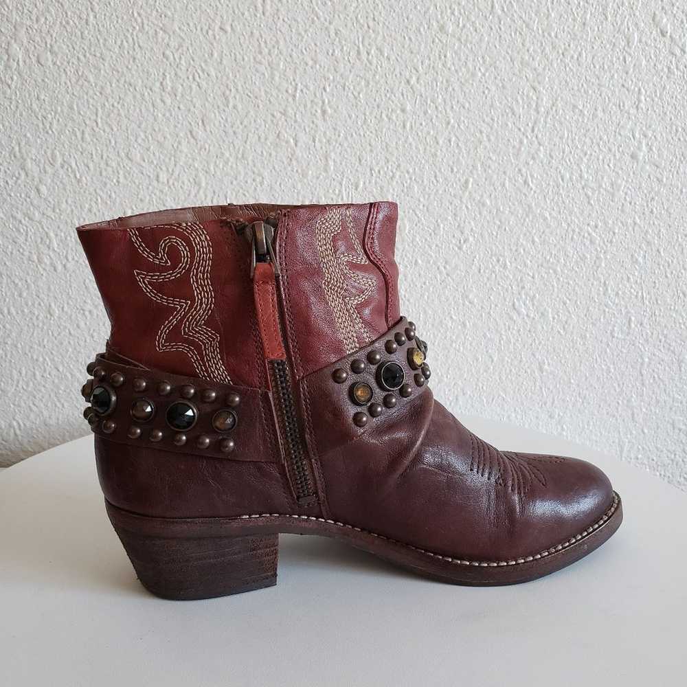 SAM EDELMAN Western Boots Cherry Leather Jeweled … - image 2