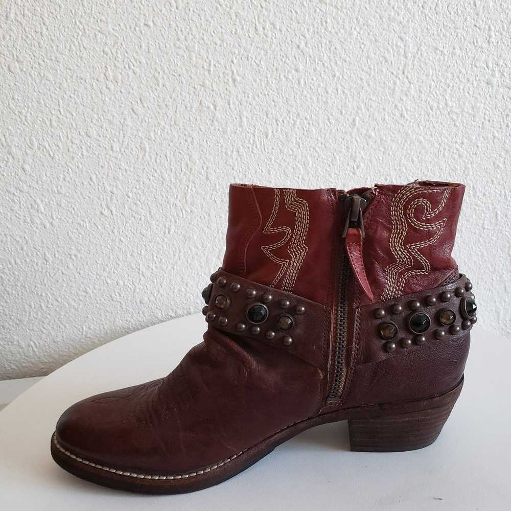 SAM EDELMAN Western Boots Cherry Leather Jeweled … - image 5