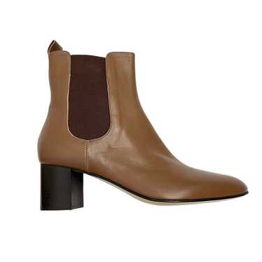 Kahmune London Mila Heeled Leather Bootie in Brown