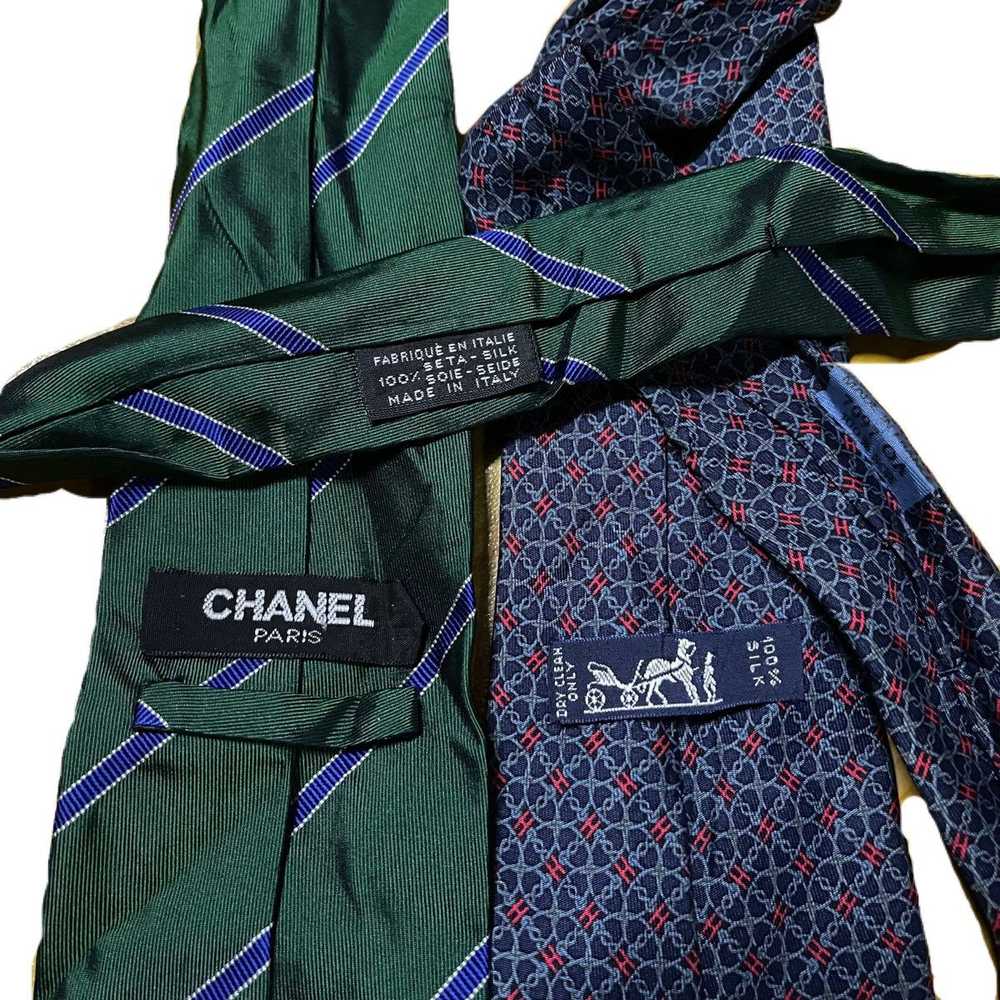 Chanel × Hermes Lot of 2 CHANEL HERMES tie necktie - image 4