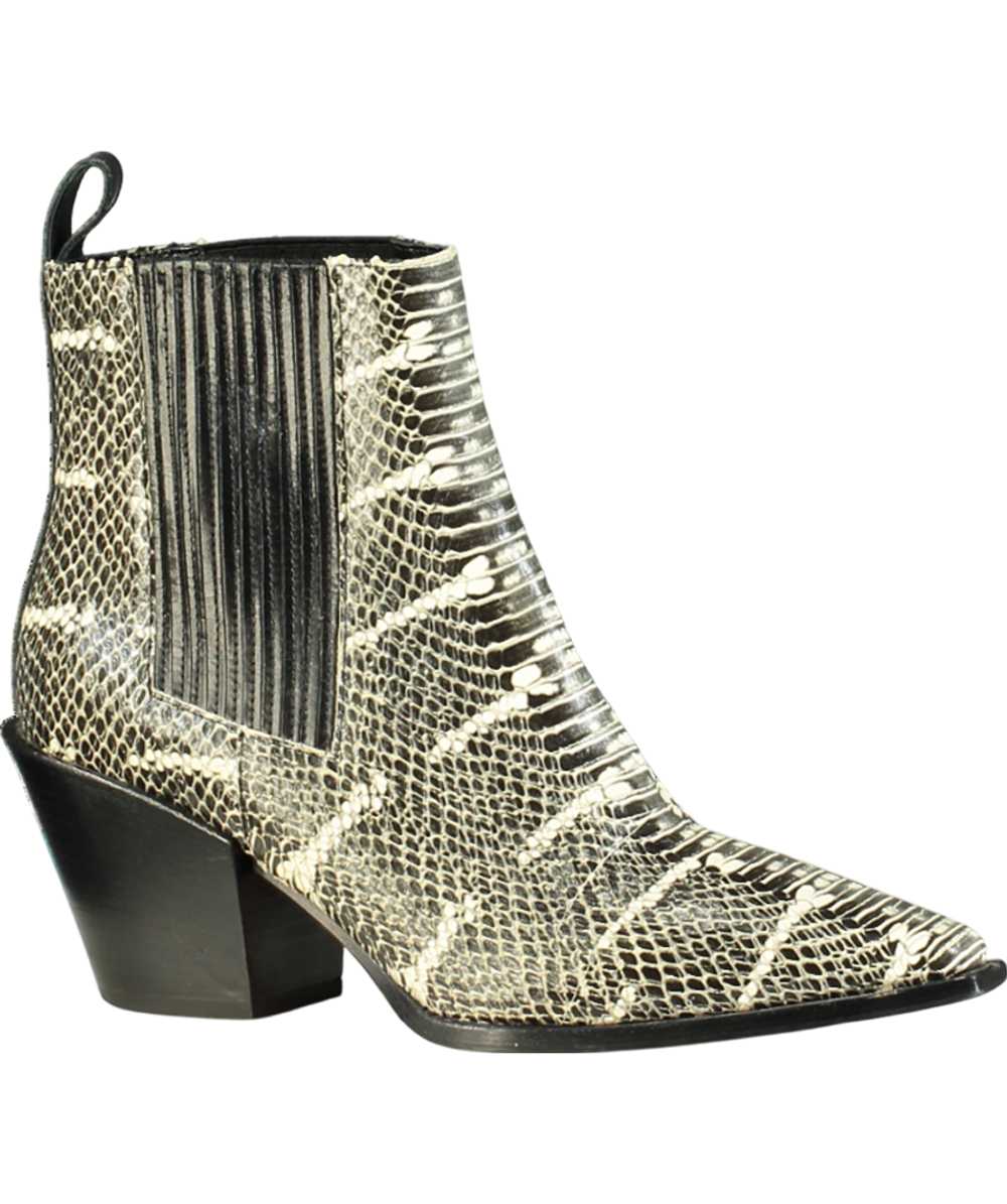 AEYDE Black Kate Snake-effect Leather Ankle Boots… - image 1