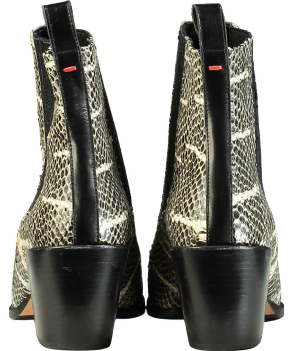 AEYDE Black Kate Snake-effect Leather Ankle Boots… - image 3