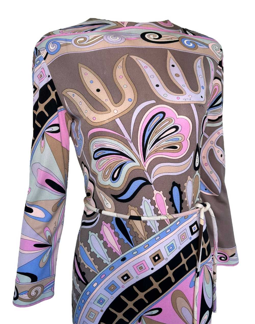 Emilio Pucci Mauve, Pink, & Blue Geometric Long S… - image 2