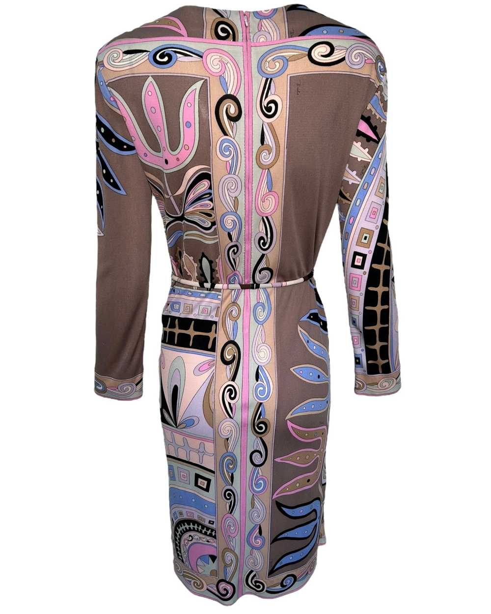 Emilio Pucci Mauve, Pink, & Blue Geometric Long S… - image 3