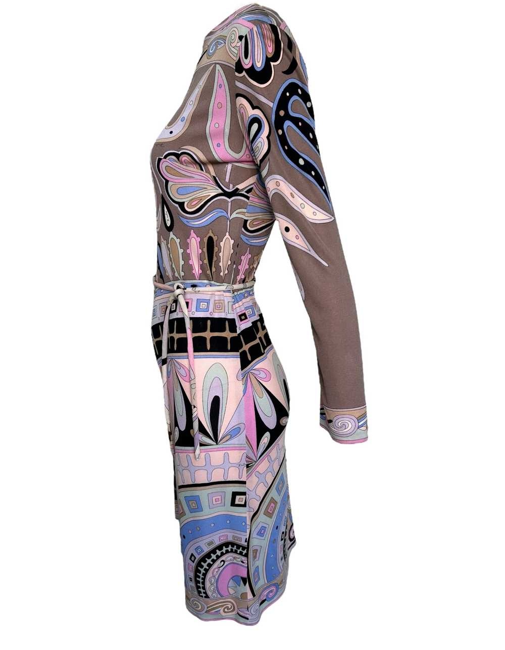 Emilio Pucci Mauve, Pink, & Blue Geometric Long S… - image 4