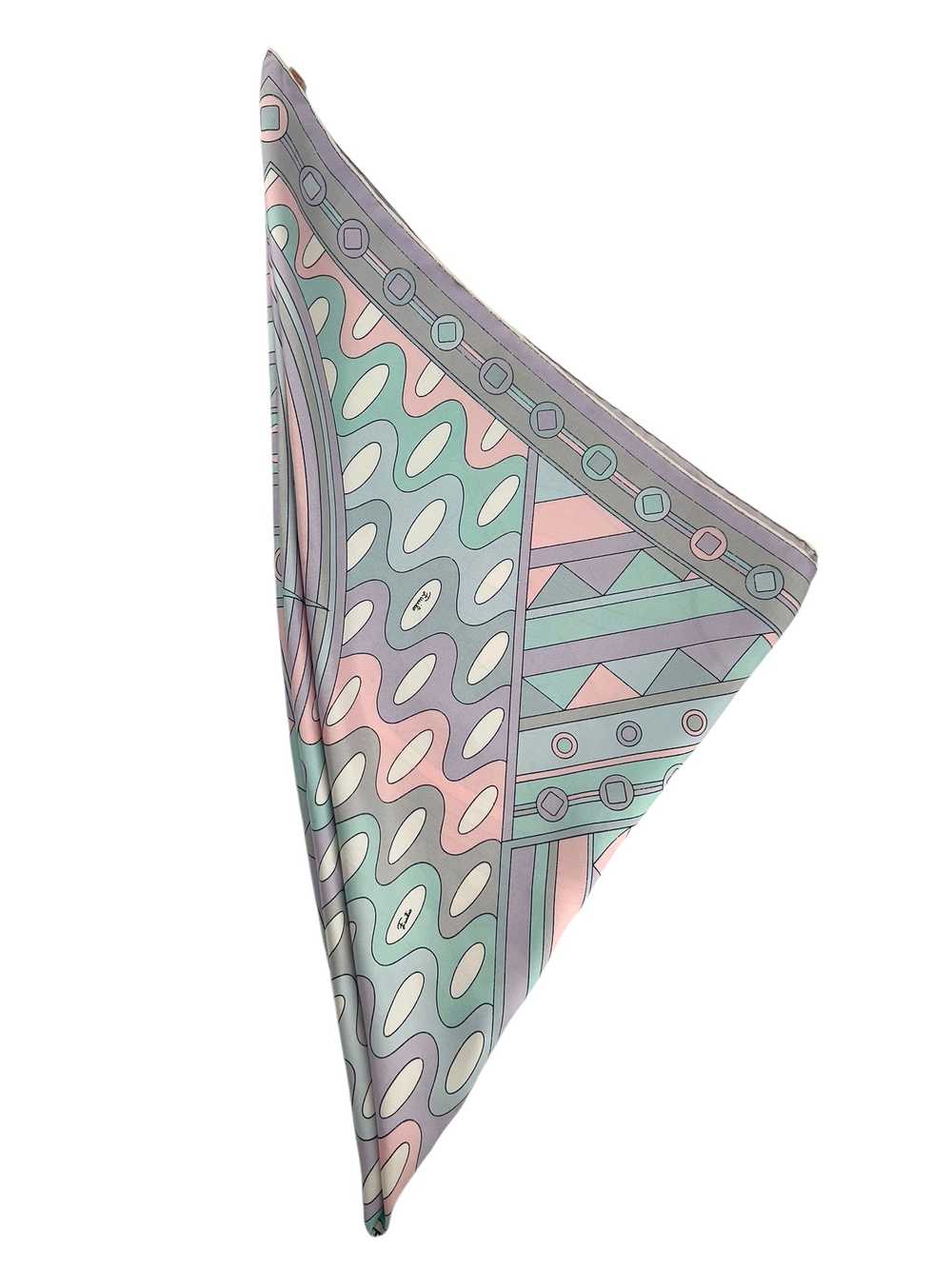 Pucci 60s Geometric Grey, Pale Pink, and Turquois… - image 4