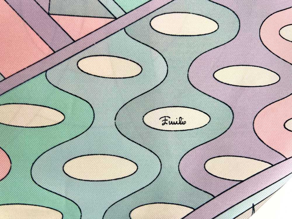 Pucci 60s Geometric Grey, Pale Pink, and Turquois… - image 6