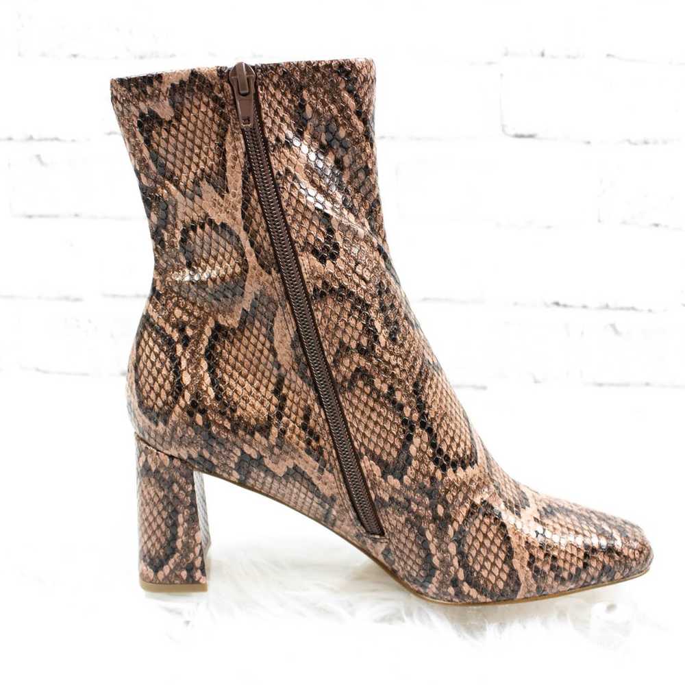 Steve Madden Brown Pink Faux Leather Snake Block … - image 7