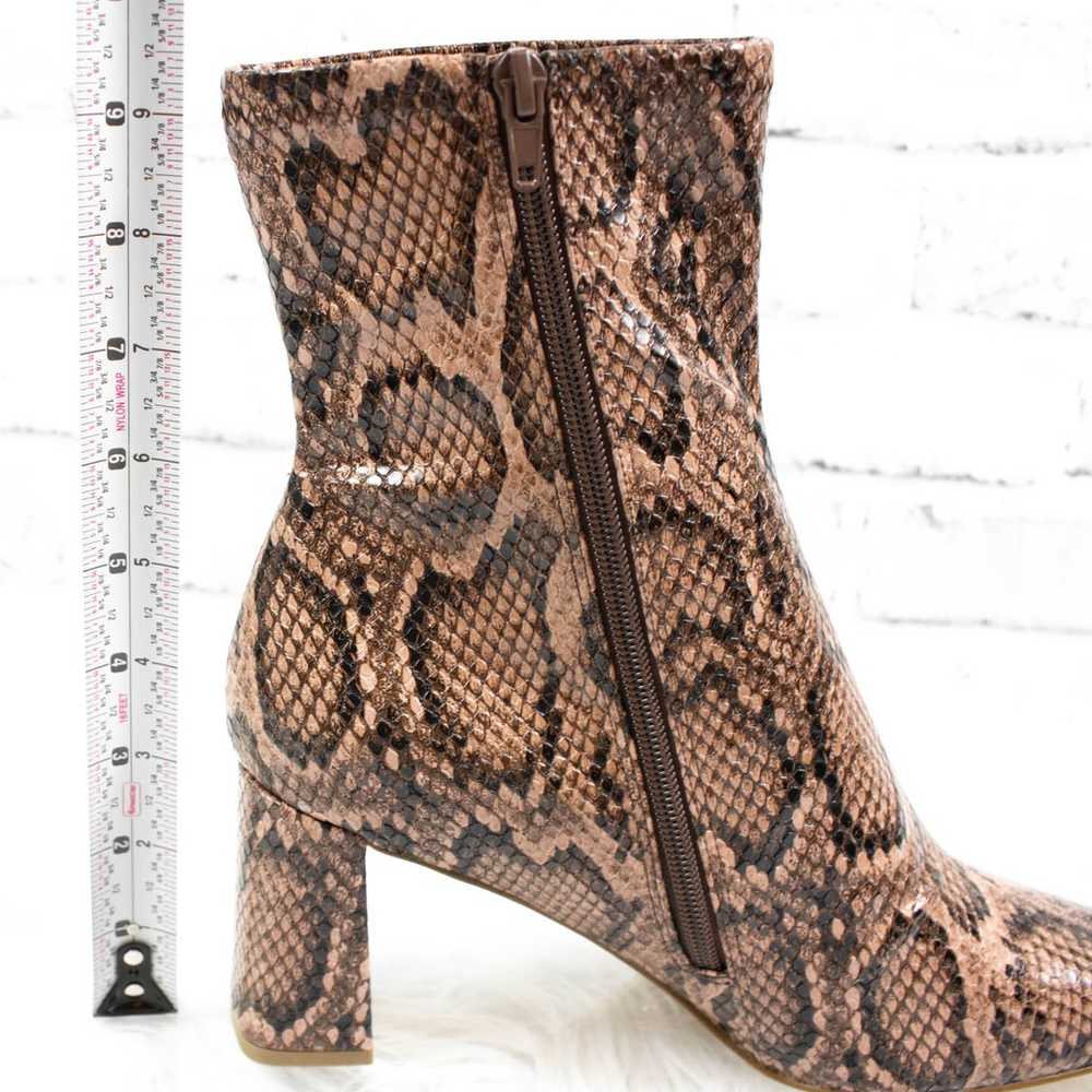 Steve Madden Brown Pink Faux Leather Snake Block … - image 9