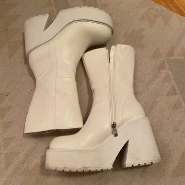 White high platform boots - image 1