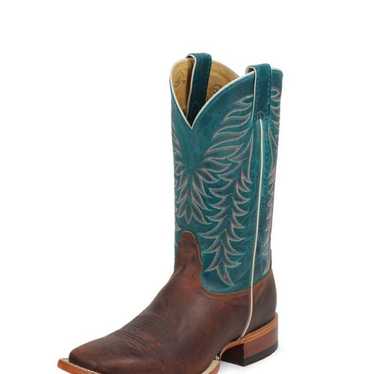 Nocona Teal and Brown Western Women’s Cowboy Boot… - image 1