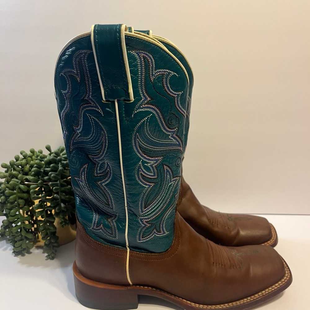 Nocona Teal and Brown Western Women’s Cowboy Boot… - image 3