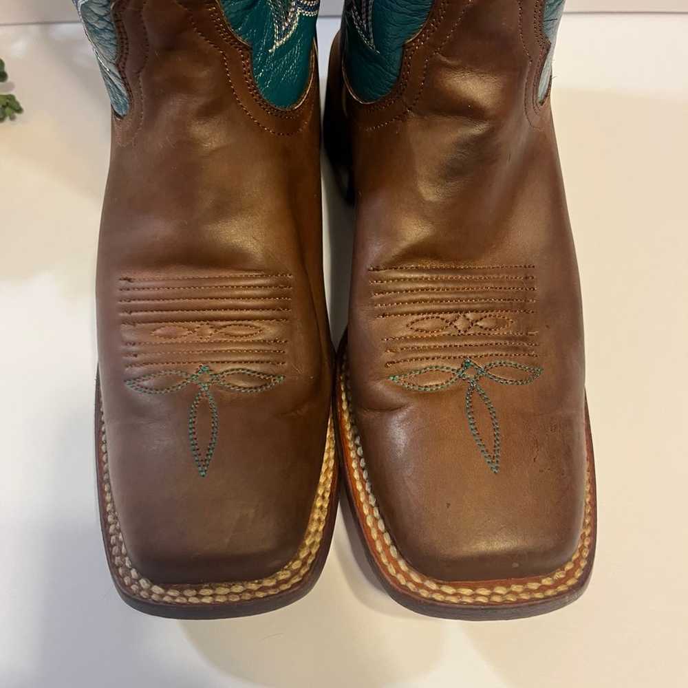 Nocona Teal and Brown Western Women’s Cowboy Boot… - image 5