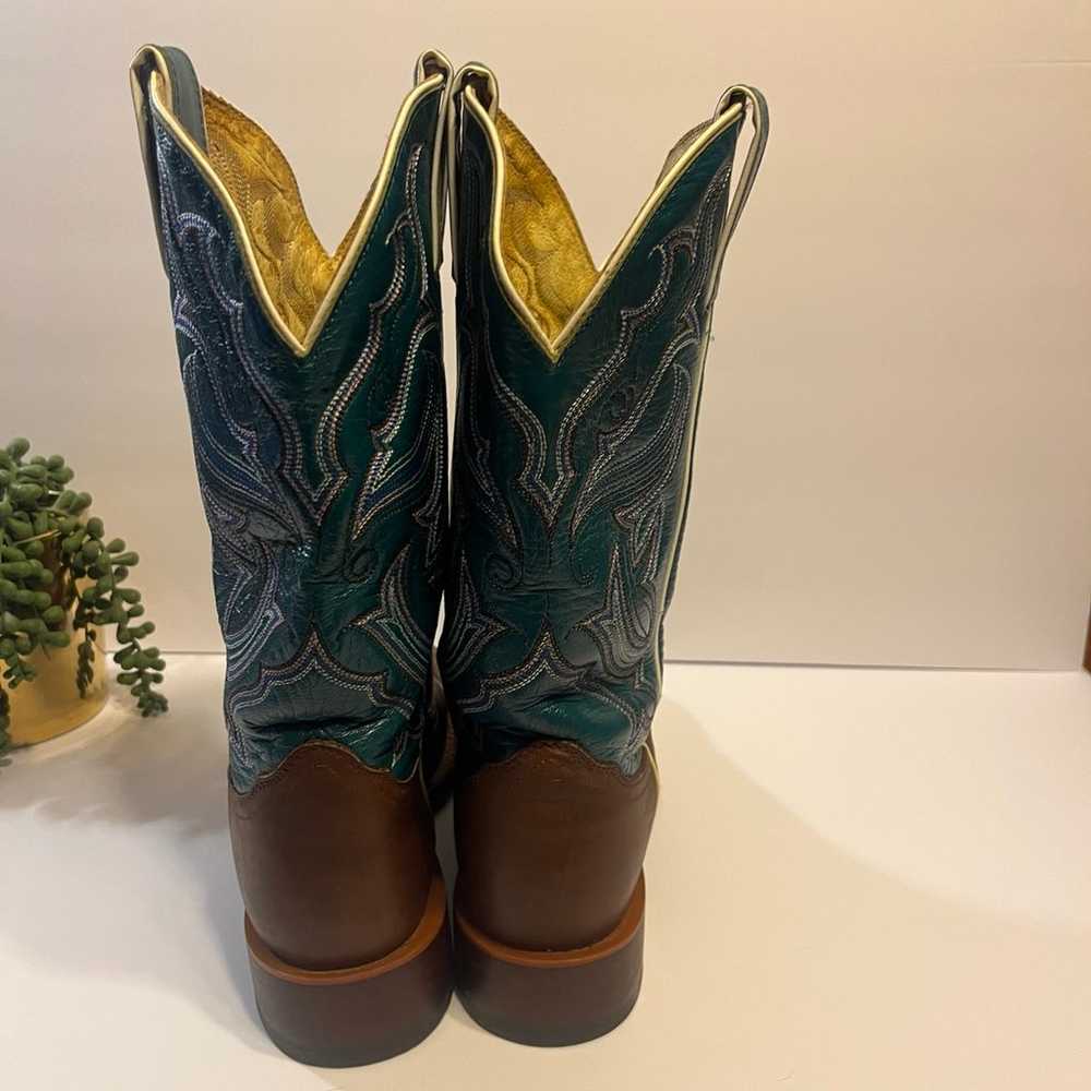 Nocona Teal and Brown Western Women’s Cowboy Boot… - image 6