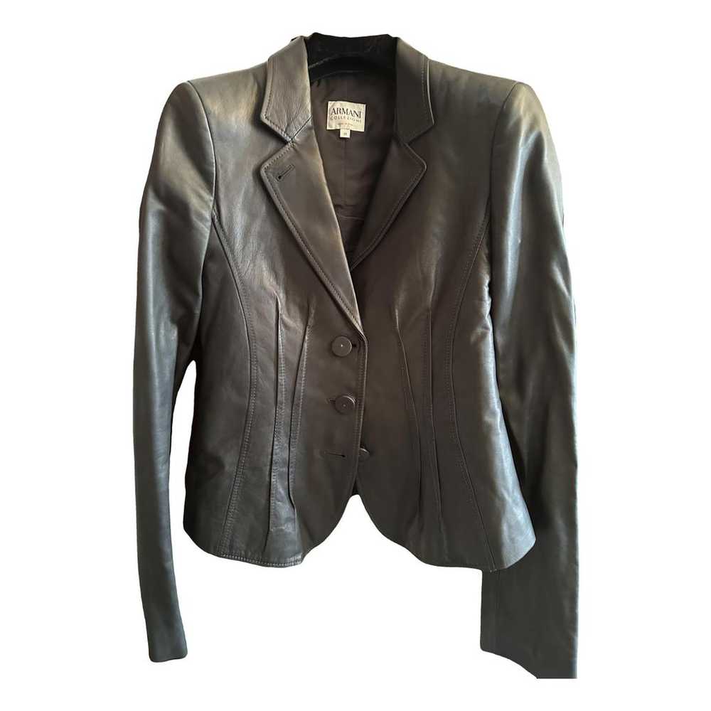 Armani Collezioni Leather biker jacket - image 1