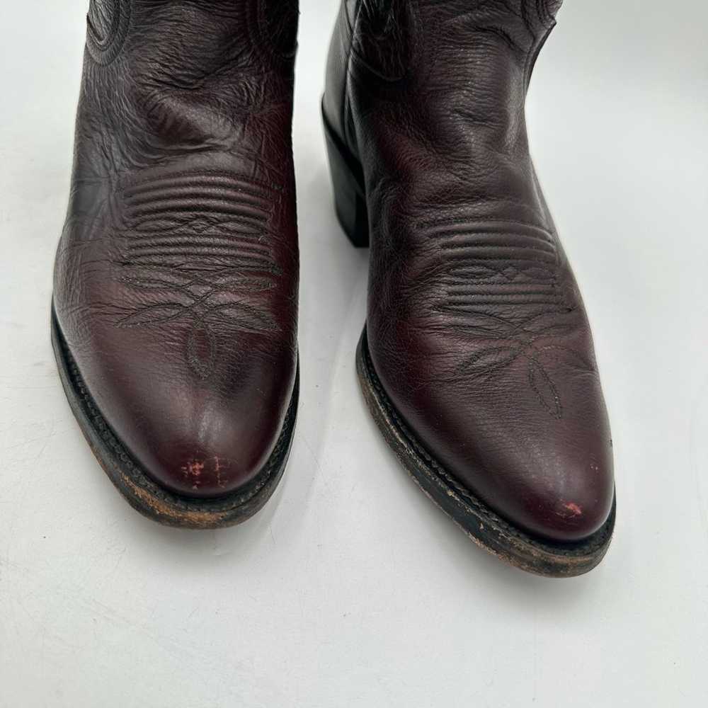 Justin's Brown/Burgundy Leather Embroidered Cowgi… - image 6