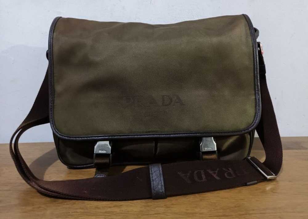 Prada Prada Nylon Olive Green Sling Messenger Cro… - image 1