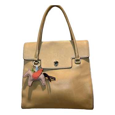 Auth MAURO GOVERNA Satchel Brown Leathe selling