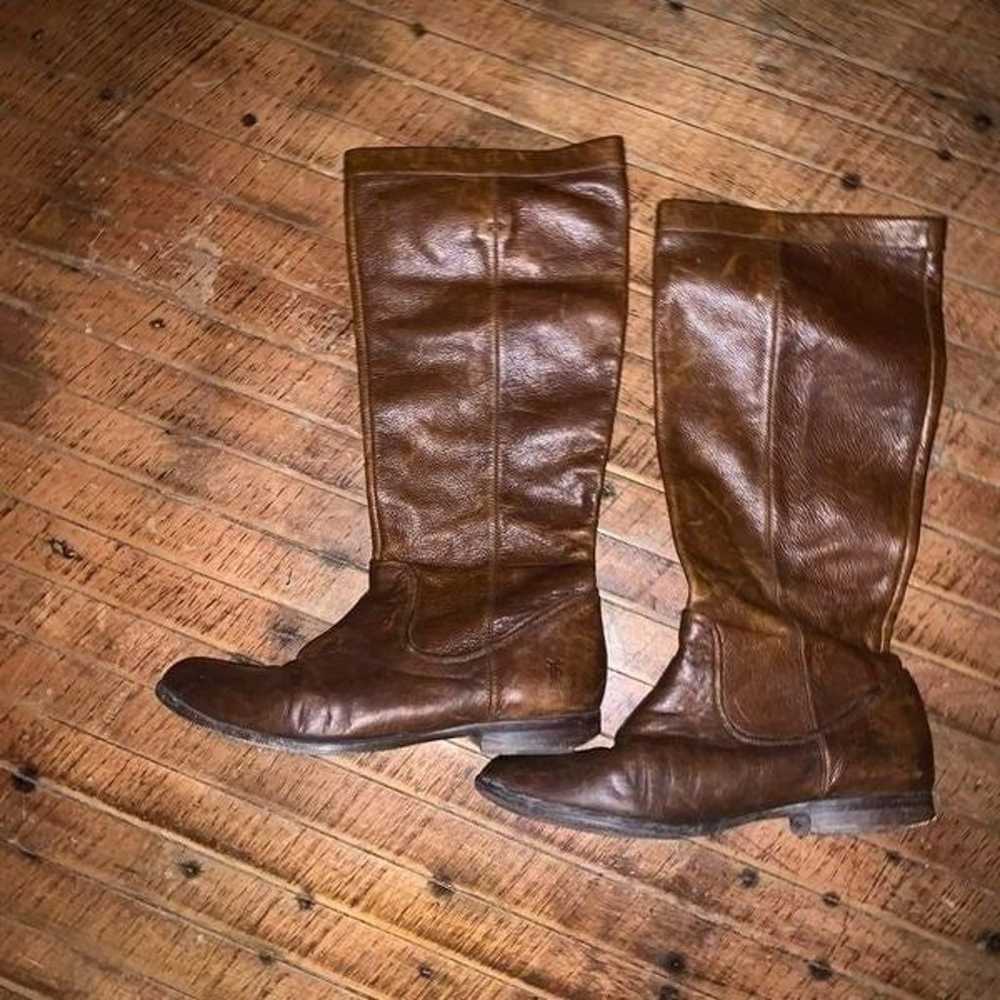 Frye rich brown Cindy slouch leather size 7 tall … - image 2