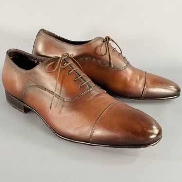 Santoni Darian Brown Leather Cap Toe Oxford Lace-… - image 1