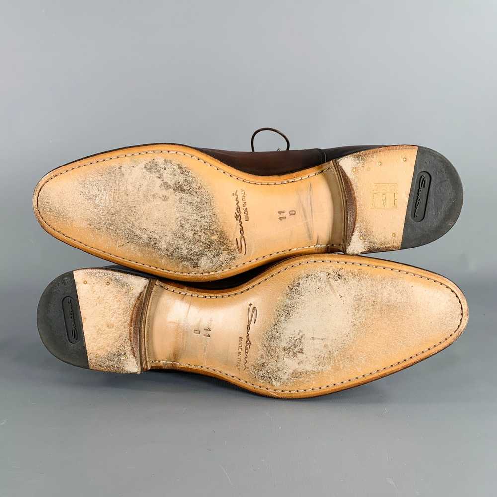 Santoni Darian Brown Leather Cap Toe Oxford Lace-… - image 6