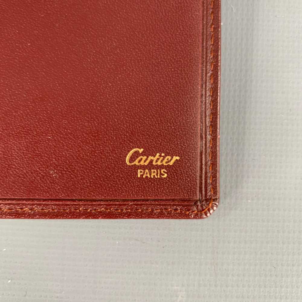 Cartier CARTIER Burgundy Gold Checkbook Wallet - image 3