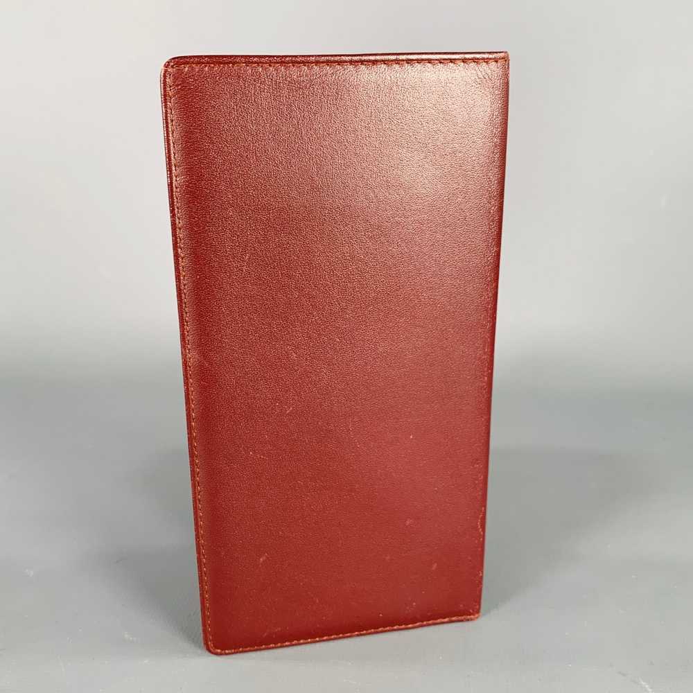 Cartier CARTIER Burgundy Gold Checkbook Wallet - image 4