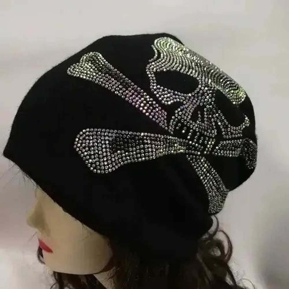 Hat × Streetwear Punk Gothic Black Skull Beanie H… - image 4