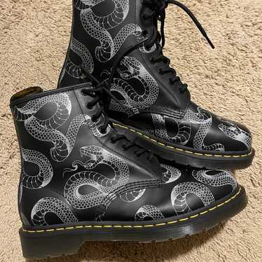 Dr. Martens 1460 Serpent Print Leather Lace Up Bo… - image 1