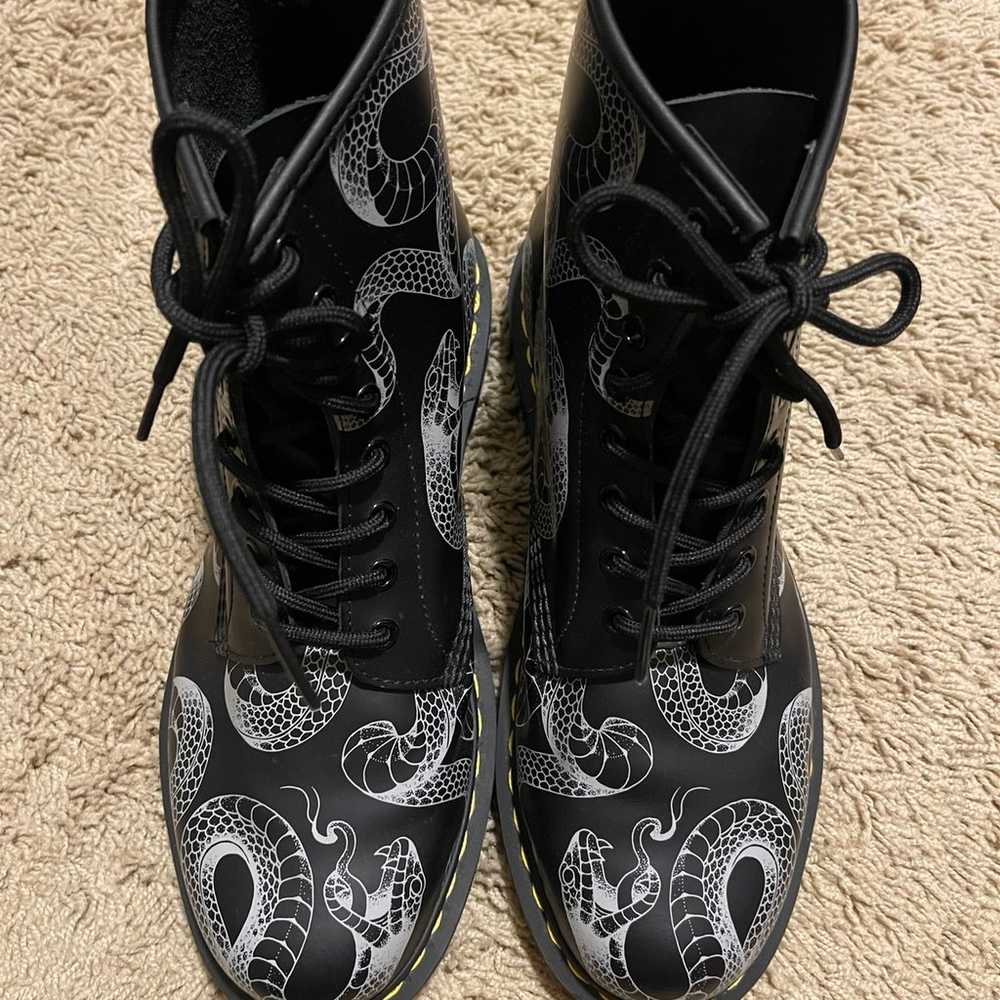 Dr. Martens 1460 Serpent Print Leather Lace Up Bo… - image 2